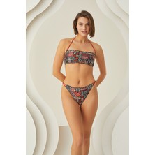 Loya Renkli Lave Strapless Tek Üst Bikini