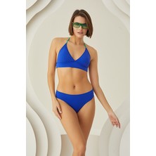 Loya Saks Mavi Nia Üçgen Tek Üst Bikini