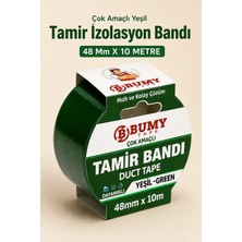 Bumy Çok Amaçlı Yeşil Tamir İzolasyon Bandı 48 Mm X 10 Metre Su Geçirmez Sızdırmaz Takviye Bantı Bantları