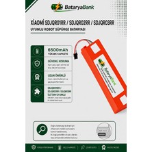 Bataryabank Xiaomi SDJQR01RR / SDJQR02RR / SDJQR03RR Uyumlu Robot Süpürge Bataryası 14.4V-14.8V 6500MAH Li-Ion Yüksek Kapasiteli Pil