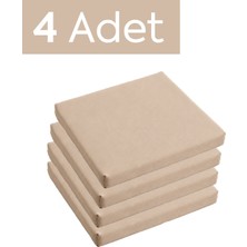 Homedius Sandalye Oturum Minderi Renkli 40X40X4 Bağcıklı Çıkarılabilir Kılıflı Su Itici Sütlü Kahve 4'lü