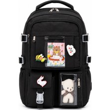Quovo Kawaii Kore Tarzı Full Aksesuarlı Ortopedik Yerli Günlük Okul Sırt Çantası Kız Erkek