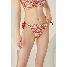Loya Renkli Sundress Yandan Bağlamalı Tek Alt Bikini