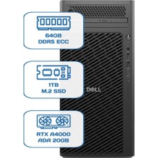 Dell Pro Max Tower T2 Core Ultra 9 285K 64GB Ecc Ram 1tb M.2 SSD Rtx A4000 ADA 20 GB W11P Ws