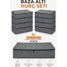Umbellatum 8 Adet Antrasit Baza Tipi Hurç 64X46 x 22 cm Baza Altı Büyük Boy Saklama Hurcu