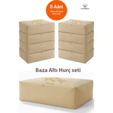 Umbellatum 8 Adet BEJ Baza Tipi Hurç 64X46x22 cm Baza Altı Büyük Boy Saklama Hurcu