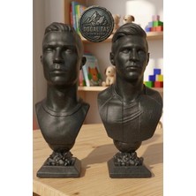 Craft 3d Atölye Messi Ve Ronaldo (15 Cm Boyunda)  Beton Biblo Figür- Paketi İle Beraber