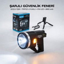 Sezy Tripodlu Şarjlı Güçlü Şarjlı El Feneri Watton 416 Kamp, Şantiye ve Dış Mekan P50 LED 5 Mod