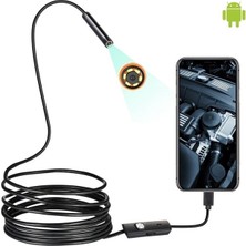 Sezy 20 Metre Yumuşak Kablo Android Uyumlu 3in1 Endeskop Yılan Kamera 8mm Ledli