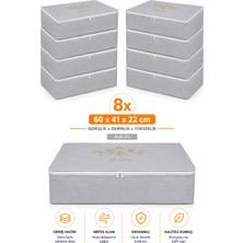 Umbellatum 8 Adet Gri Baza Tipi Hurç 64X46 x 22 cm Baza Altı Büyük Boy Saklama Hurcu