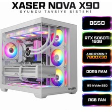 Xaser Nova X90 Ryzen 7 7800X3D 16GB Ddr5 Ram 1tb M.2 Nvme SSD 16GB RTX5060 Ti Sıvı Soğutmalı Oyuncu Bilgisayar