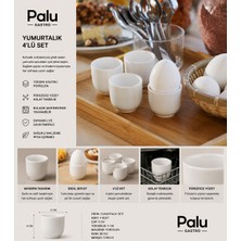PALU GASTRO Porselen Yumurtalık 4'lü Set Beyaz - Şık ve Modern Kahvaltı Sunumluk