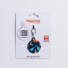 Pawstar Dino Desenli Qr Tag Evcil Hayvan Künyesi Isimlik Pet Tag Köpek Künyesi Kedi Künyesi Qr Kodlu Künye