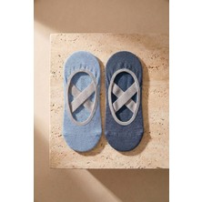 Bony Socks Kadın 2'li Asta Yoga / Pilates Çorabı Mavi / Açık Mavi