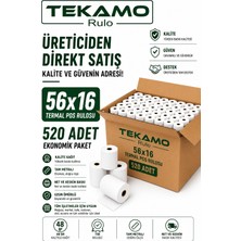 Tekamo 56X16 Yazar Kasa Pos Rulosu ( 52 Paket) 520 Adet Bir Koli