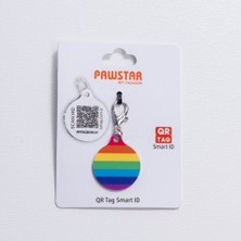 Pawstar Rainbow Desenli Qr Tag Evcil Hayvan Künyesi Isimlik Pet Tag Köpek Künyesi Kedi Künyesi Qr Kodlu Künye