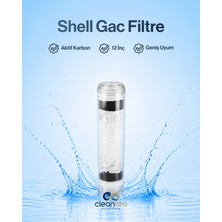 Cleanara 12” Shell Tip Gac Granül Aktif Karbon Filtre – Organik Kirleticiler ve Klor Arındırıcı Filtre