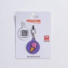 Pawstar Ice Cream Desenli Qr Tag Evcil Hayvan Künyesi Isimlik Pet Tag Köpek Künyesi Kedi Künyesi Qr Kodlu Künye