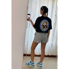 Gothamvibes Kadın Oversize Rhytm Siyah Premium T-Shirt