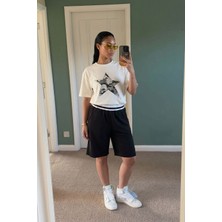 Gothamvibes Kadın Oversize Rick Beyaz Premium T-Shirt