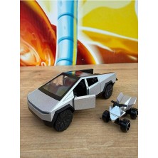 Scntoys Tesla Cybertruck Diecastpickup Tesla Model Motorlu Diecast Araba Mini Gri