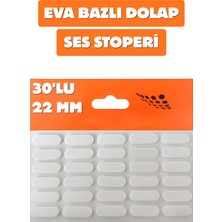 Nublado Oval 22 mm 30'lu  Yapışkanlı Beyaz Eva Dolap Çekmece Kapağı Ses Stoperi Tamponu Koruyucu Engelleyici