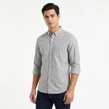 Levi's keten karışımlı slim fit uzun kol erkek gömlek jh-0020