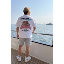 Gothamvibes Erkek Oversize Anatolian Beyaz Premium T-Shirt