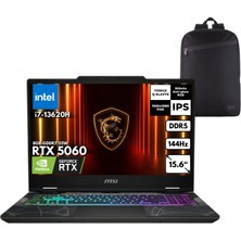 MSI Msı Cyborg 15 I7-13620H 48 -Gbddr5 4 Tbssd RTX5060 (8GB-GDDR7-55W) 15.6" Fhd 144Hz Ips-Level Windows 10 Home + Qb Sırt Çantası B13WFKG-495XTRQB59