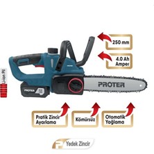 Proter Pst 125 St Şarjlı Zincirli Dal Kesme