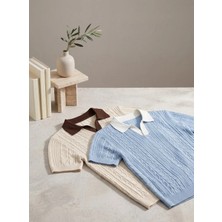 Lune Store Erkek 2'li Paket Desenli Kısa Kollu Pamuk Triko Tişört