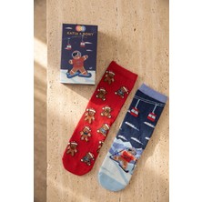 Bony Socks Unisex Snowboard Kutulu 2'li Soket Çorap