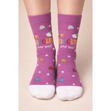 Bony Socks Kız Çocuk Unicorn Desenli Soket Çorap Mor