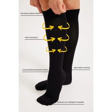 Bony Socks Basınçlı Dizaltı Varis Çorap Siyah