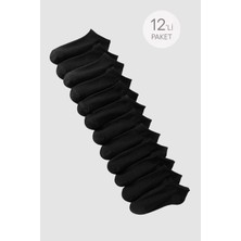 Bony Socks Unisex 12'li Basic Step Çorap Siyah