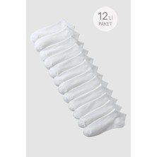 Bony Socks Unisex 12'li Basic Step Çorap Beyaz