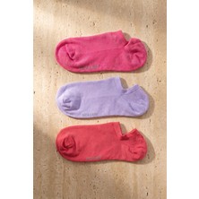 Bony Socks Kadın 3'lü Basic Step Çorap Lila Mix