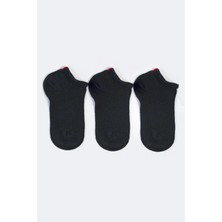 Bony Socks Çocuk Run 3'lü Basic Step Okul Çorabı Siyah/Siyah/Siyah