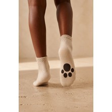 Bony Socks Çocuk Pati Baskılı Step Çorap Ekru