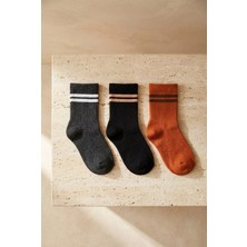 Bony Socks Erkek Çocuk 3'lü Soket Okul Çorabı Siyah Mix