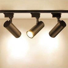 Velmora Siyah Kasa LED Ray Spot Armatür, 360 Derece Dönen ve Çok Yönlü Aydınlatma | Masa ve Gece Lambası