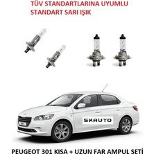 SKAUTO Peugeot 301 Uzun Kısa Far Ampul Takımı H1-H7