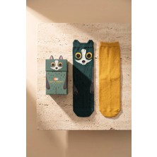 Bony Socks Erkek Çocuk Rakun Desenli 2'li Kutulu Soket Okul Çorabı