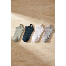 Bony Socks Erkek Çocuk Gülen Surat Detaylı 4'lü Patik Çorap