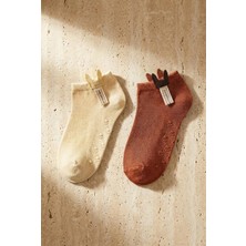 Bony Socks 12501K2007 2pck Aksesuarlı Çocuk Step Çorap Ekru-Kahve