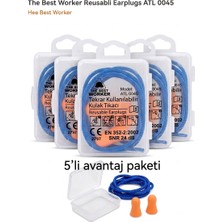 The Best Worker Tekrar Kullanılabilir Çam Tipi Kulak Tıkacı 5'li Avantaj Paketi