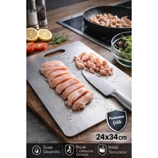 Empressco Paslanmaz Çelik Metal Tezgah Koruyucu Kesme Çelik Tahtası Hamur Açma Tezgahı 23X34 cm