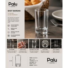 PALU GASTRO Cam Shot Bardak Şeffaf - Kalın Tabanlı Likör, Rakı ve Içecek Sunum Bardağı