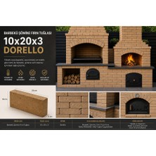 Dorello Uyumlu Barbekü, Şömine ve Fırın Tuğlası 10X20X3 cm