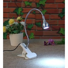 Velmora Esnek Kıskaçlı USB Çalışma Lambası, 360° Dönebilen ve Beyaz LED Işık | Masa ve Gece Lambası